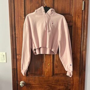 Champion Pastel Pink Oversized Cropped Sweatshirt